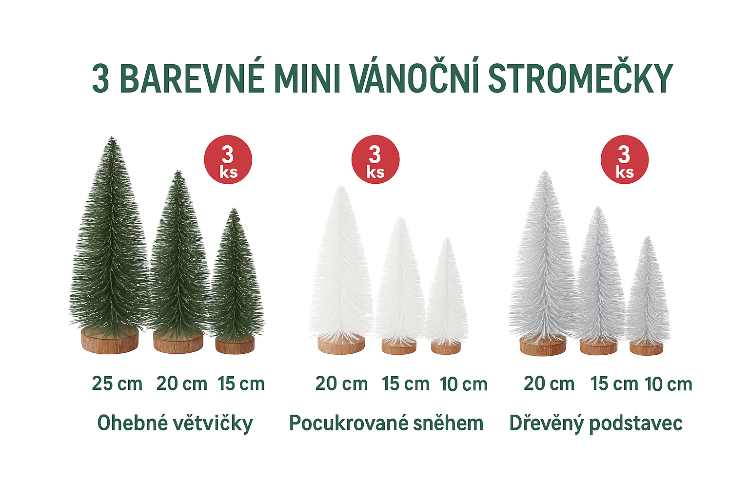 🎄 Set of 9 mini Christmas trees 🎄